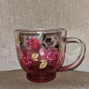 Petal And Pear Rose Painted Mug NWOT